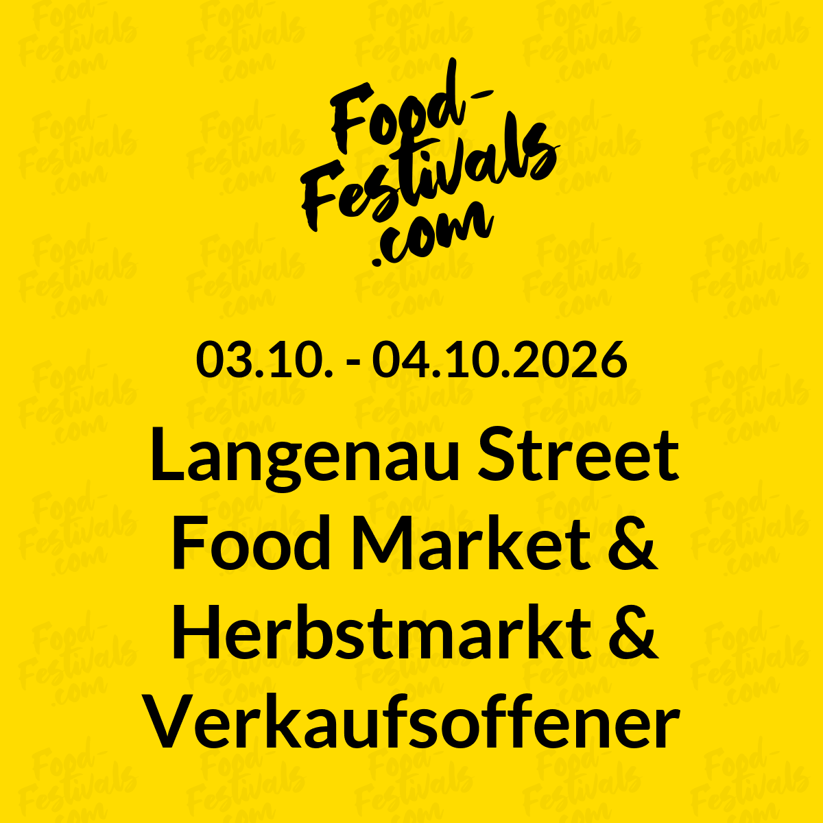 Langenau Street Food Market & Herbstmarkt & Verkaufsoffener Sonntag