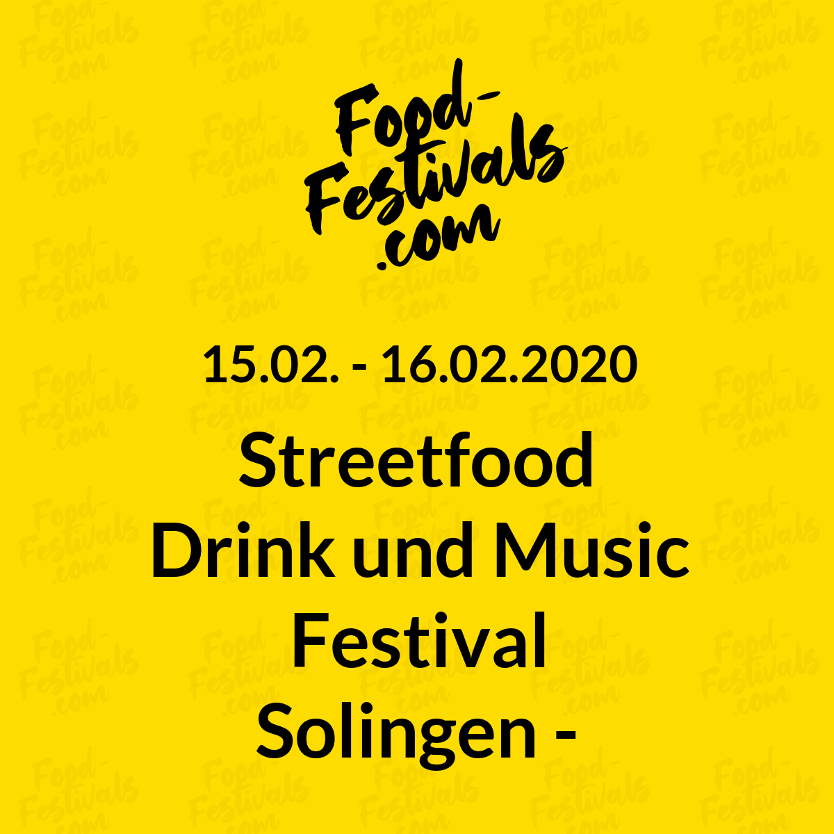 Streetfood Drink und Music Festival Solingen - INDOOR -