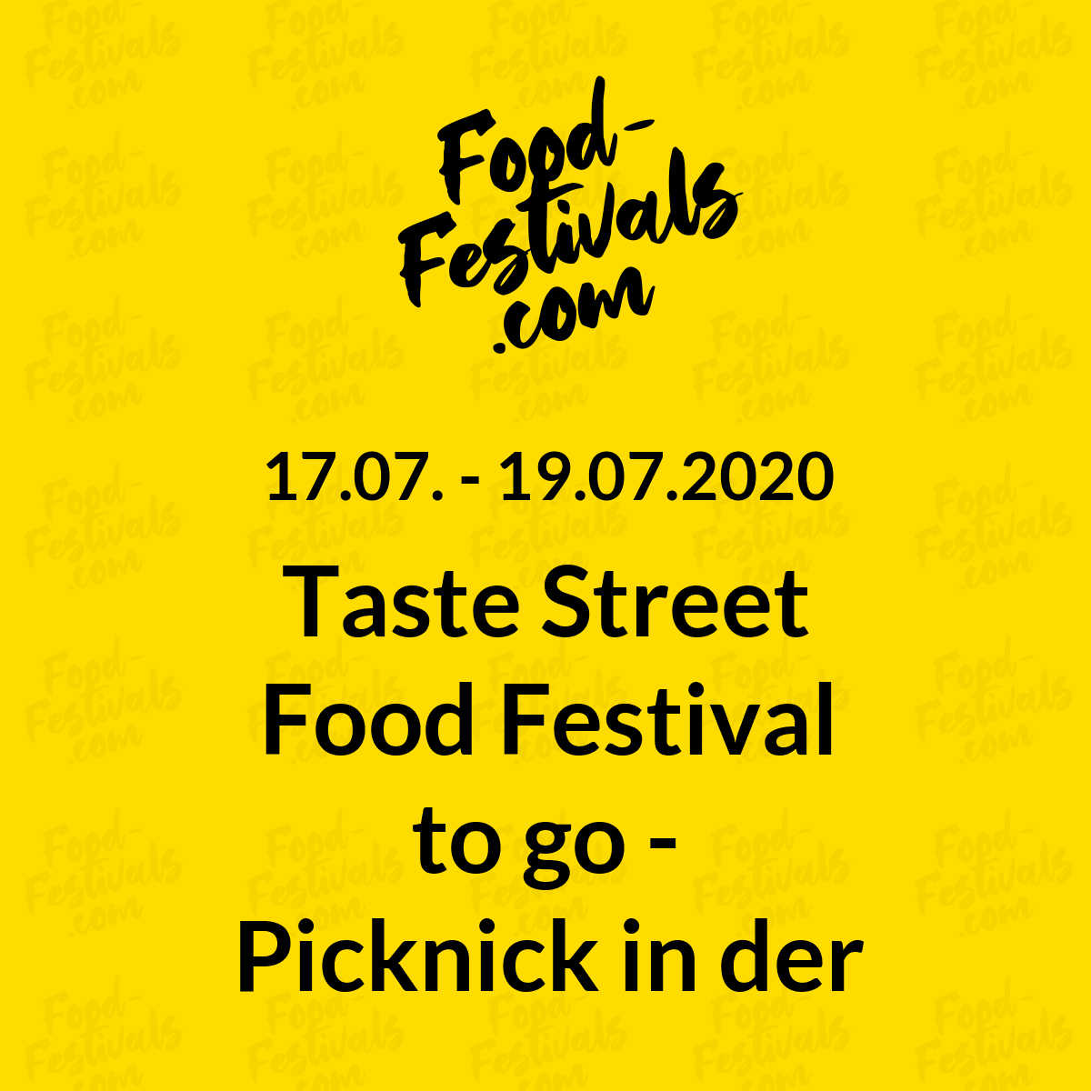 Taste Street Food Festival to go - Picknick in der Friedrichsau - Ulm