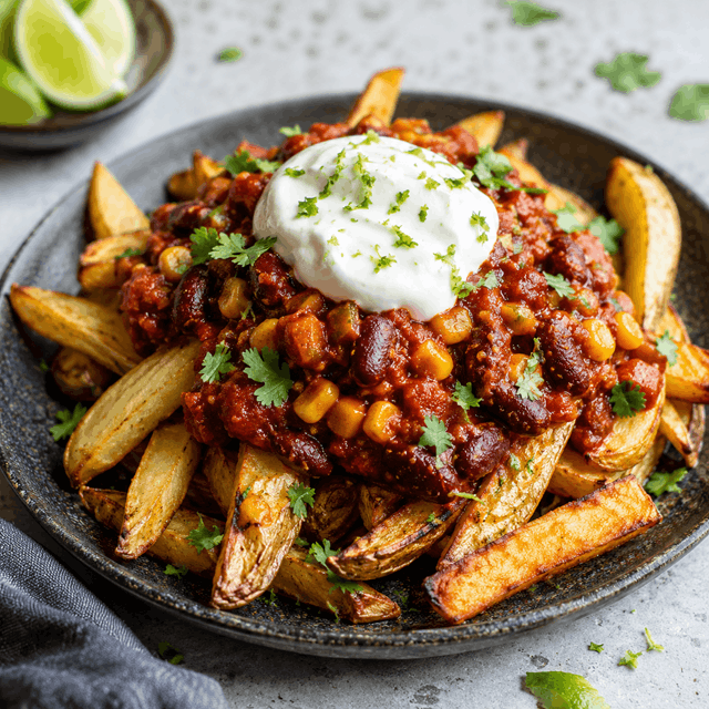 Gesunde Loaded Fries aus dem Ofen